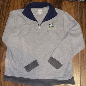 Gray Zip Up Sweater with Relaxed Fit and Standing Collar